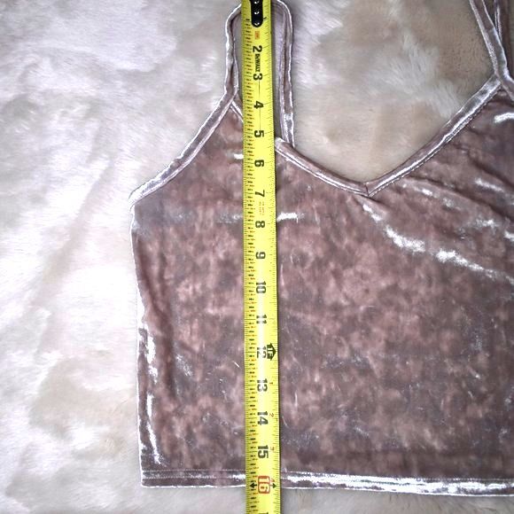 Kimchi Blue Velvet Tank Top in Tan and Cream - Picture 7 of 12